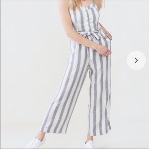 Rails Harper Jumpsuit Small Striped Blue White Size Small Preppy